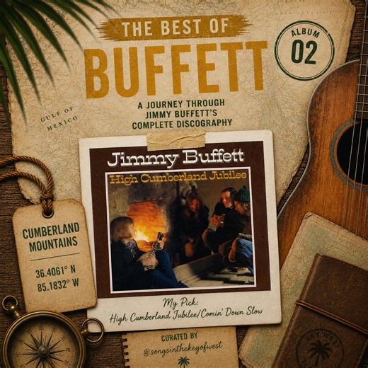 As Buffett’s popularity exploded following Changes in Latitudes, Changes in Attitudes, Barnaby suddenly “found” the tapes and released the album in 1976—five years after it had actually been recorded and three years after A White Sport Coat and a Pink Crustacean introduced the Jimmy Buffett most fans know today. Unlike the tropical storyteller he would become, High Cumberland Jubilee is firmly rooted in Appalachia, blending country, folk, and bluegrass influences. The title track perfectly captu