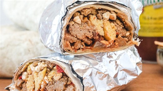 Our high-protein breakfast burrito is ideal for meal preppers
