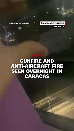 Gunfire rang out in Venezuela’s capital, Caracas, on Monday night. Video verified by CNN shows anti-aircraft fire above the city. Officials say the incident was caused by a miscommunication between security forces operating near the presidential palace.