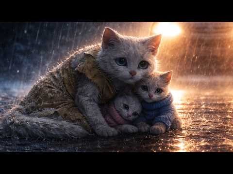 A Homeless Mama Cat's Tears 😢 She Sacrificed Everything To Save Her Baby