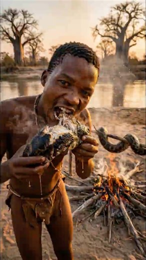 Insane River Catch! How to Cook a Giant Python 🐍🔥 #shortsviral