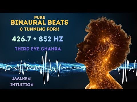 Pure Binaural Beats + Tuning Fork • 852 + 426.7 Hz • Third Eye Clarity