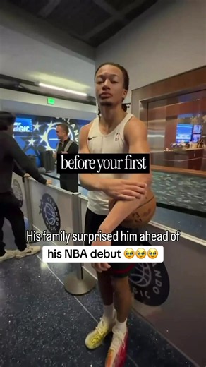 His family was there for the journey. Now they get to see the dream become a reality 🥹 #KingstonFlemings is officially making his #NBA debut 🔥 #espnsocial @Atlanta Hawks