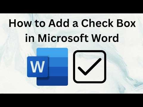 How to Add a Check Box in Microsoft Word