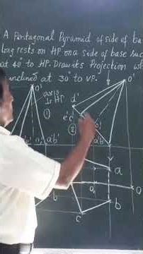 Pentagonal Pyramid on a base edge on HP/ Engineering Graphics