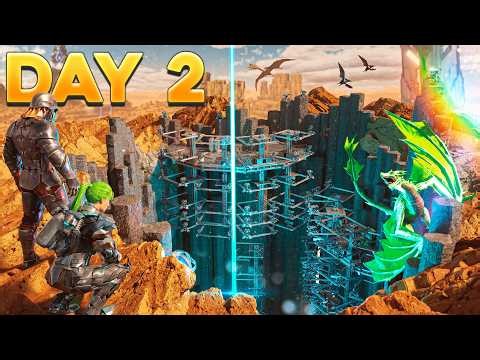 We Built An Insane Desert Dropdown Cave on Day 2 in ARK: Survival Evolved