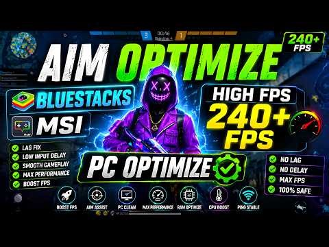 Bluestacks Free Fire Fps Boost | Free Fire Aim Optimizer🤯How To Increase Fps In Free Fire