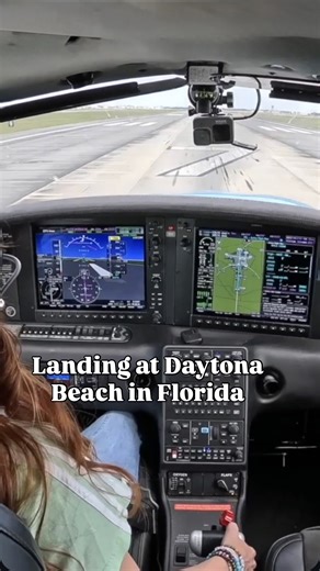 Landing at Daytona Beach in Florida! Busy airspace filled with students from Embry Riddle, but ATC is excellent at handling the traffic. Full video at link in comments and in bio :) | Sarah Daniels