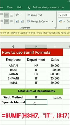 SUMIF Formula in Excel#Excel#SUMIF#ExcelFormula#ExcelTips#MSExcel #ExcelTricks#ExcelLearning#Work