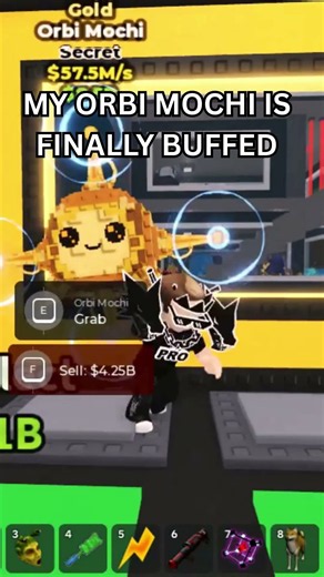 MY ORBI MOCHI IS FINALLY BUFFED!!! #shorts #roblox #stealabrainrot #sab #spydersammy #buffed #orbi