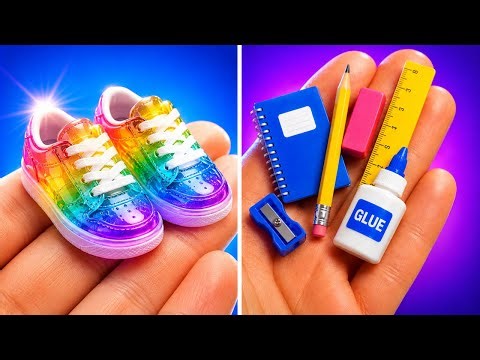 VIRAL MINI SCHOOL SUPPLIES HACKS ✨ Cool DIY Art Challenge By 123 GO! Live