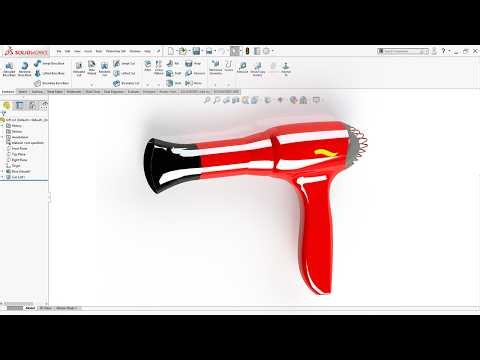 How to Design a Hair Dryer in SOLIDWORKS | Complete 3D Modeling Tutorial