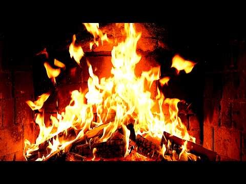 Cozy Fireplace 4K (12 HOURS). Fireplace with Crackling Fire Sounds. Fireplace Ambience