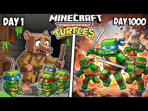 I Survived 1000 Days as the TEENAGE MUTANT NINJA TURTLES in Minecraft