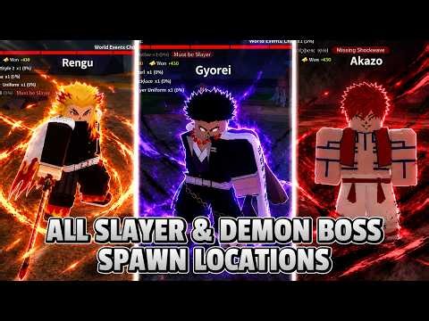 [FULL GUIDE] EVERY SLAYER & DEMON BOSS SPAWN LOCATIONS | Slayers 2