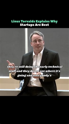 Linus Torvalds Explains Why Startups Are Best #shorts #linux #startup #knowledge