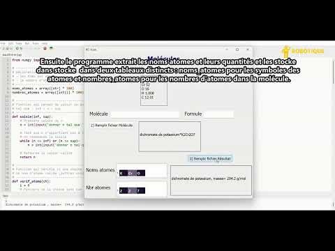 Problème des molécules - Bac théorique - Section informatique - 2014