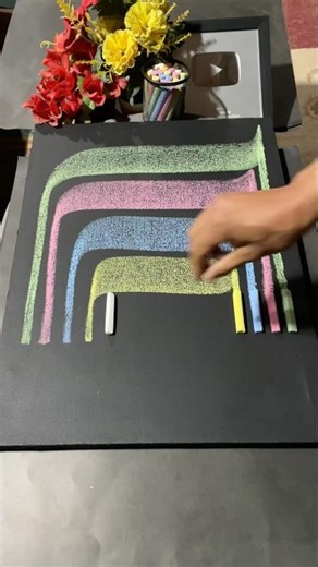 😲"How to Write Allah name with different chalks"|✍️🫀🌈| #allah #chalkcalligraphy #shorts #shortvideo