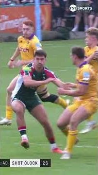 Tommy Freeman scores a spectacular try against Leicester Tigers 👏 | @PREM-Rugby #PREMRugby