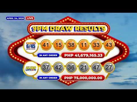 [LIVE] PCSO 9:00 PM Lotto Draw - April 24, 2026