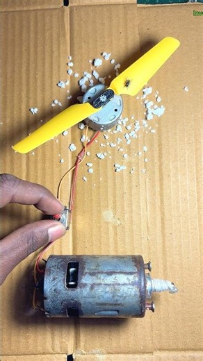 Running 2wing mini helicopter propeller with 775 Dc motor generator