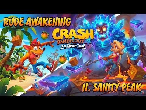 Crash Bandicoot 4 It's About Time: Rude Awakening & N. Sanity Peak Walkthrough | No Commentary 4K