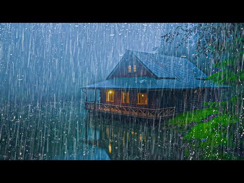 Pioggia Rilassante per Dormire - Batti l'insonnia con forti Piogge e Tuoni sul lago di notte
