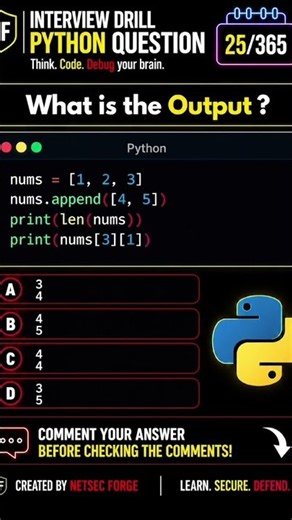 Python Interview Question: What Is the Output? 🐍 | Python Quiz #Shorts