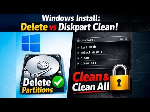 Securely Wipe a Drive Before Installing Windows – DiskPart vs. Partition Delete