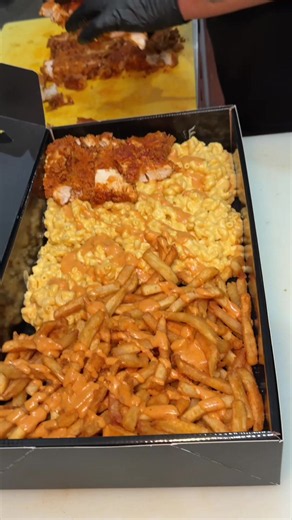 Fluffies Hot Chicken NYC: $125 Giant Catering Tray & $65 Half Tray