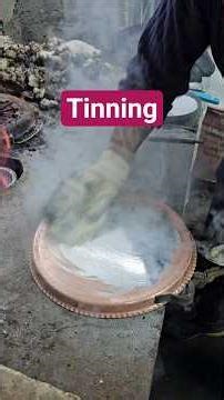 Tin plating of copper tray #tinning #satisfying