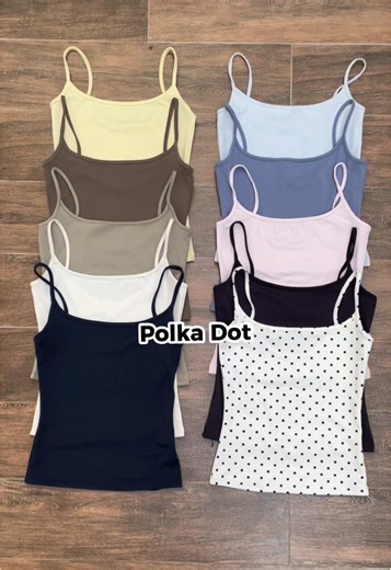 Chiếc áo 2 dây basic chiết eo gom ngực Mira Top này mí bà biết bảng màu đã có tới 10 màu chưa z ta 🤭 Mí bà có bn màu rùi?? #camisole #basictop