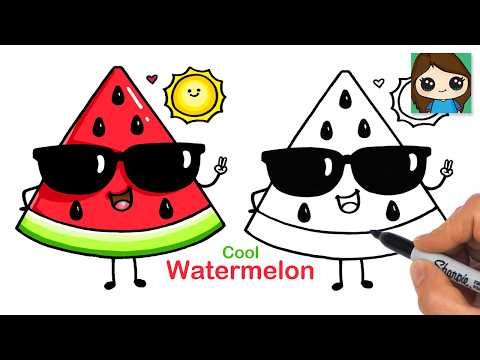 How to Draw a Cool Watermelon 🍉 Fun Summer Art | Relaxing Follow Along Hobby