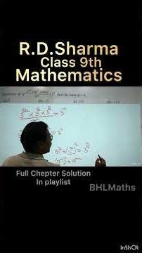 R.D.Sharma | Class 9 Mathematics | Chapter 2 : Exponents of Real Numbers #cbsemaths#icseboard