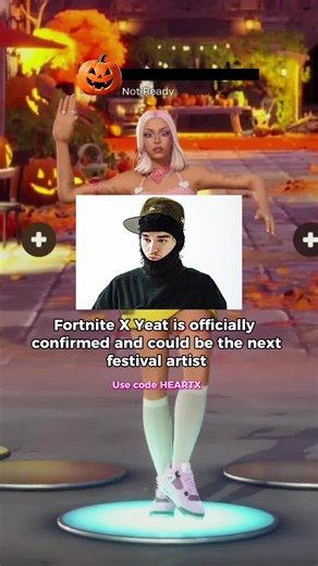 New Fortnite X Yeat could be the next festival Artist use code HEARTX in Fortnite Itemshop #fyp #fortnite #yeat #fortniteskin #viral