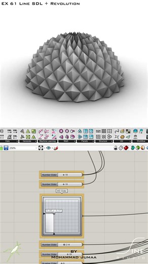 Grasshopper - EX 61 - Line SDL + Revolution #architecture #grasshopper #parametric @sinestudio