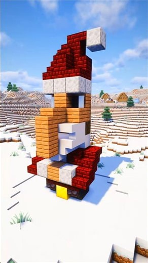 Minecraft Santa Villager Statue Build Tutorial 🎅🔔 | Detailed Holiday Yard Art!