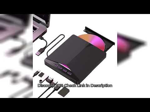 7 In 1 USB3.0 Type-C External Mobile Drive CD DVD Burner Plug-and-Play Slim for Windows 11/10/8/7/Li