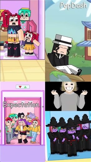 Top Awkward Kicked-Out Elevator Moments | Cute Moments Rumi x Jinu #minecraft #shorts