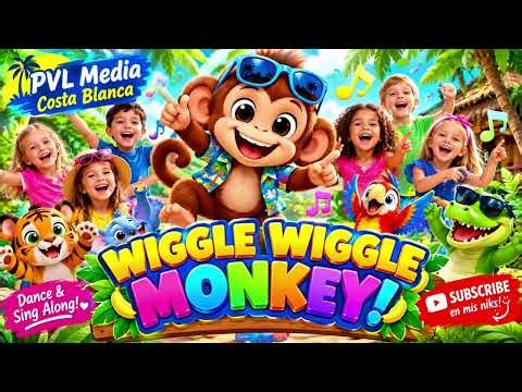 🐵 WIGGLE WIGGLE MONKEY! 🎵 Fun Kids Dance Song with Children's Choir Sing & Dance!
