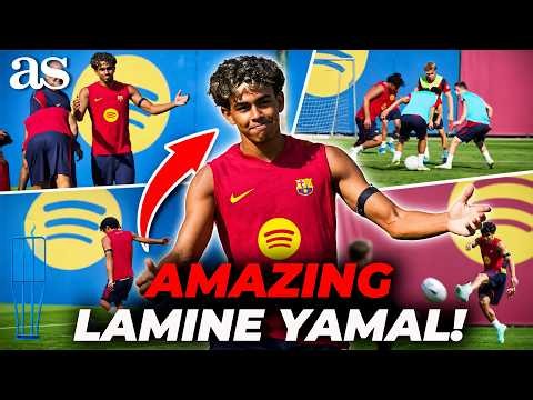 LAMINE YAMAL puts on a SHOW in BARÇA training: GOALS, ASSISTS and MAGIC