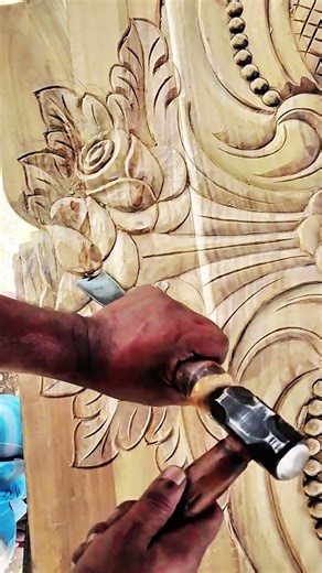 Bed head hand Carving #woodworking #woodscraft #wood #viral