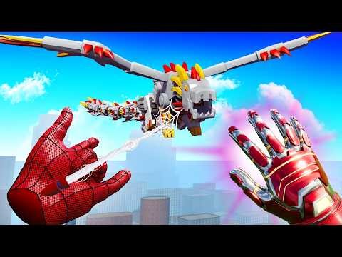 I Combined SPIDER MAN and IRON MAN Powers To Defeat The Dragon in VR!