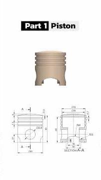SolidWorks Piston Head Modeling | 4 Cylinder Engine #shorts | Master CAD Studio #solidworks