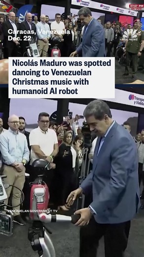 Video shows Venezuelan President Nicolás Maduro dancing with robots. | NBC News