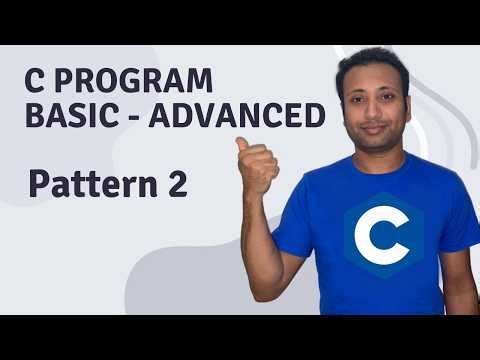 C Program English Tutorial 88 : pattern printing type 2