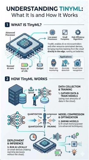 What is TinyML #tinyml #useoftinyml #howtinymlworks #TinyMLuse #TinyMLadvantages #edgeai