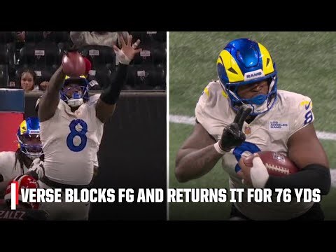 FG BLOCK ❌ Jared Verse taunts Falcons' sideline on 76-YARD TOUCHDOWN RUN ✌️ | NFL on ESPN