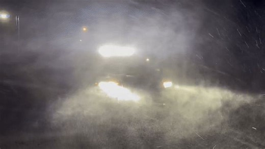 Blowing snow creates 'blinding' conditions during winter storm