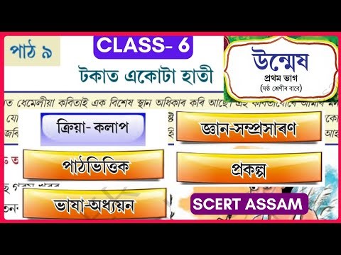 Class 6 assamese lesson 9 question answer | Unmesh bhag 1 chapter 9 | উন্মেষ পাঠ ৯ টকাত একোটা হাতী